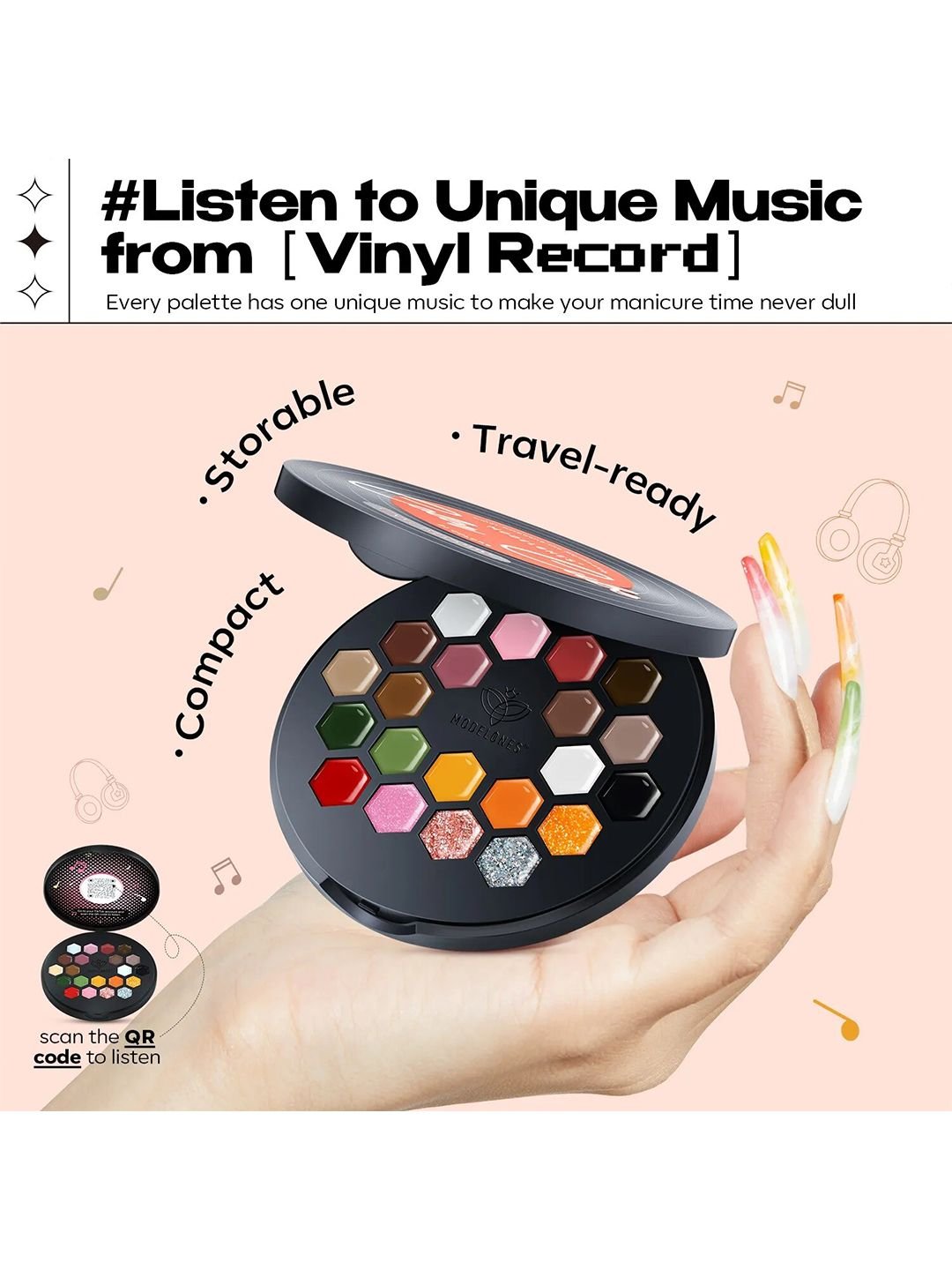 Modelones Women 21 Colors Vinyl Record Solid Cream Gel Polish Palette - Image 4