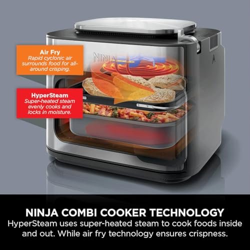 Ninja Combi 14-in-1 Multi-Cooker, Oven, & Air Fryer (12.5L) | HyperSteam & Air Fry Technology, Cooks 3-Part Family Meals in 15 Mins, Healthy Oil-Free Cooking, Digital Display - Image 4
