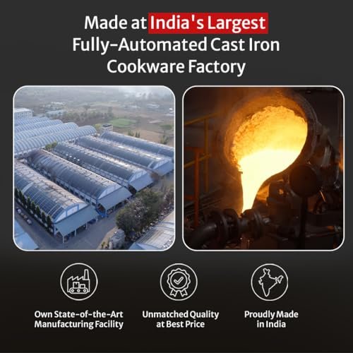 Pigeon Imperi Cast Iron Paniyaram/Appe Pan, 9 Pits, Free Silicone Grips, Pre-Seasoned,100% Toxin-Free, Naturally Nonstick, Paniyarakkal, Appam Patra, Paddu Maker,Strong & Durable, Gas & Induction - Image 2