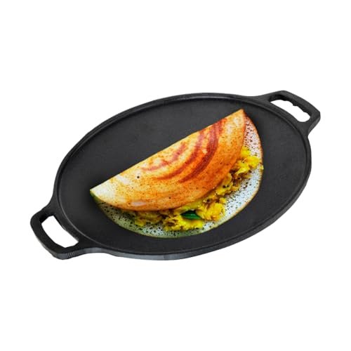 Prestige 30 cm Cast Iron Dosa Tawa|Super Durable(Lasts for Generation)|Retains Heat for Long|10 Years Warranty