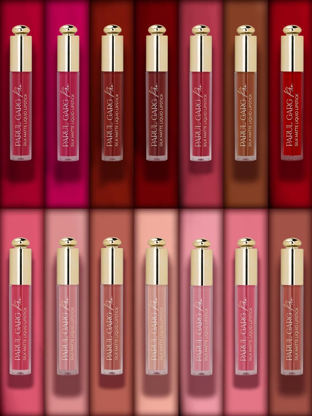 Parul Garg Set Of 14 Beauty Ultilmate Silk Matte Liquid Lipstick