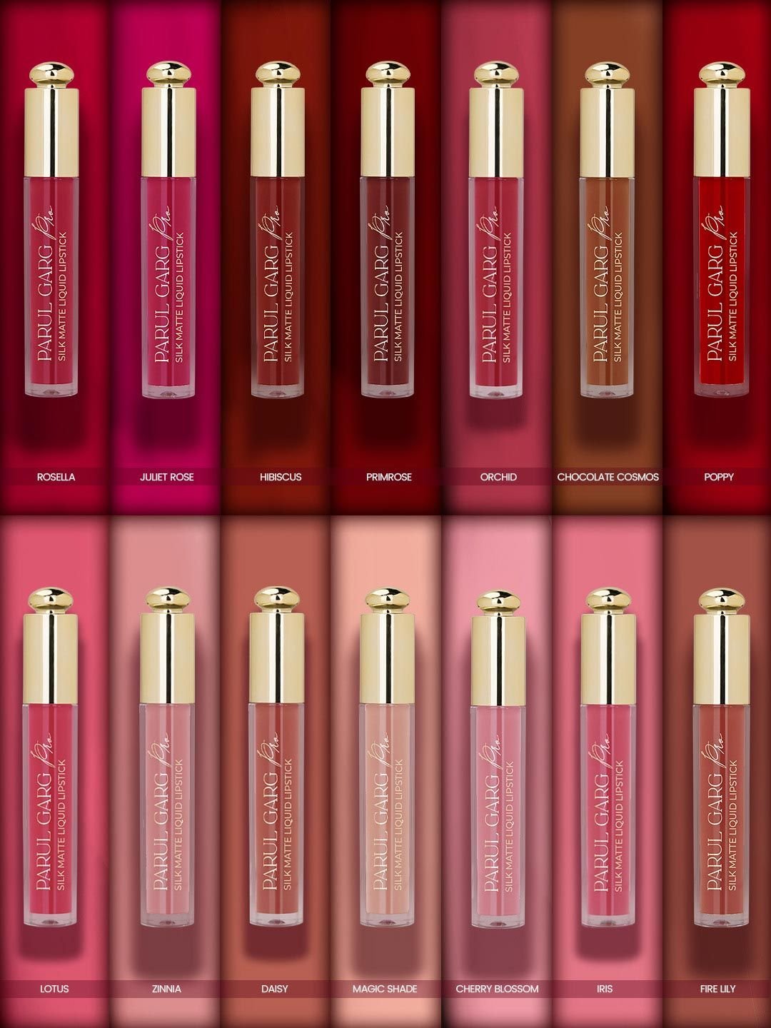 Parul Garg Set Of 14 Beauty Ultilmate Silk Matte Liquid Lipstick - Image 2