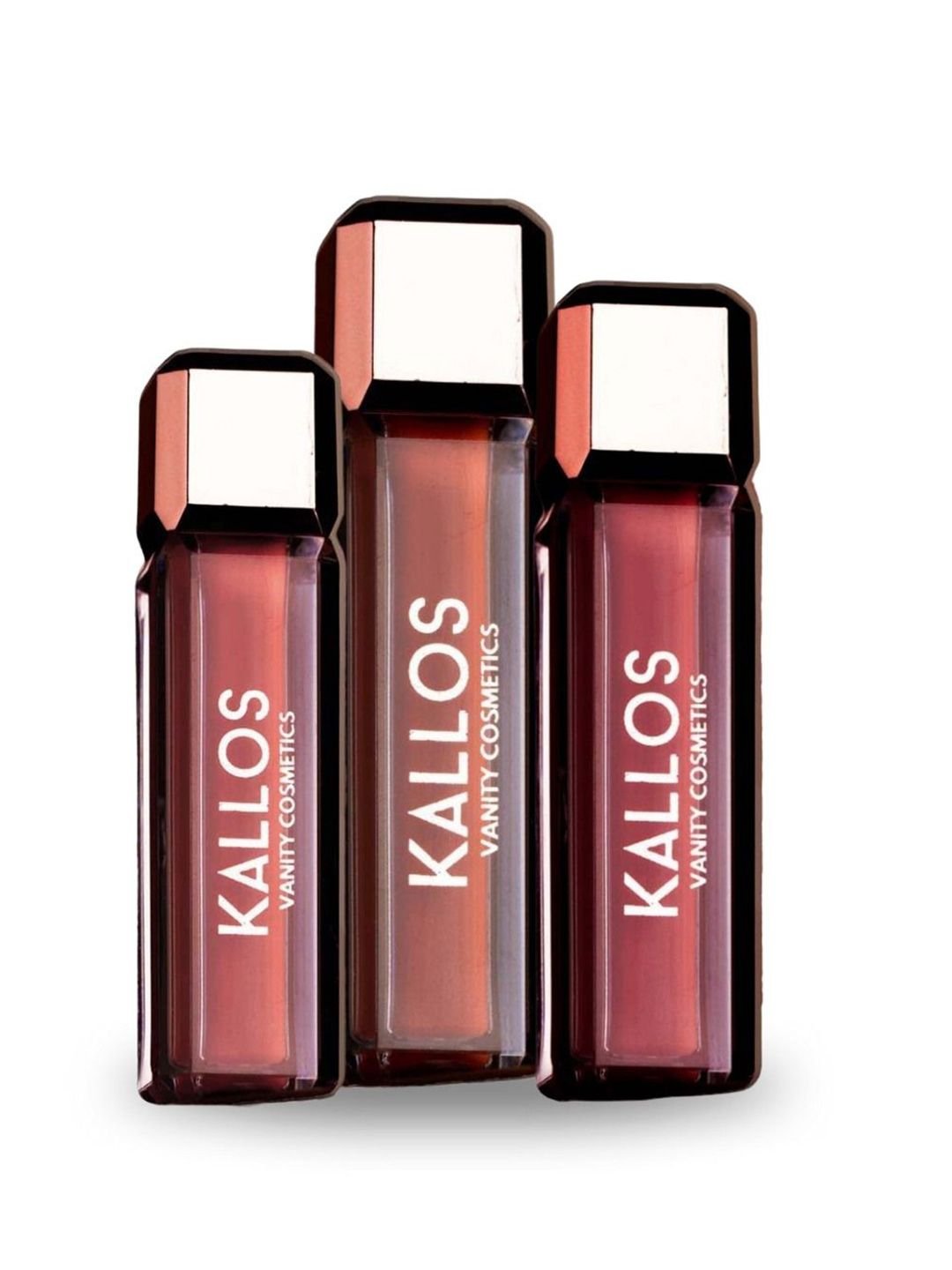 KALLOS VANITY KALLOS VANITY Set of 3 Lip Plush Lipsticks- 3 ml - Vintage Icon -Almost Famous -Peach Play