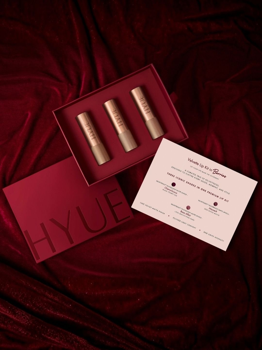 HYUE HYUE Velvette Kiss Gift Set - In Berries - Feather Light and Powder Mattte Finish - Image 2
