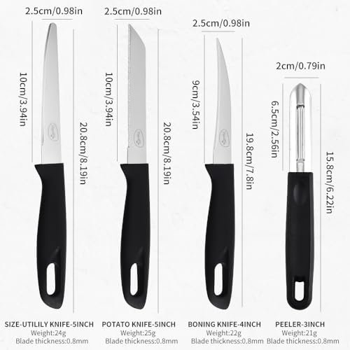 Pigeon by Stovekraft Edge High Grade Stainless Steel 4 Pcs Kitchen Knife Set | Black - Image 4