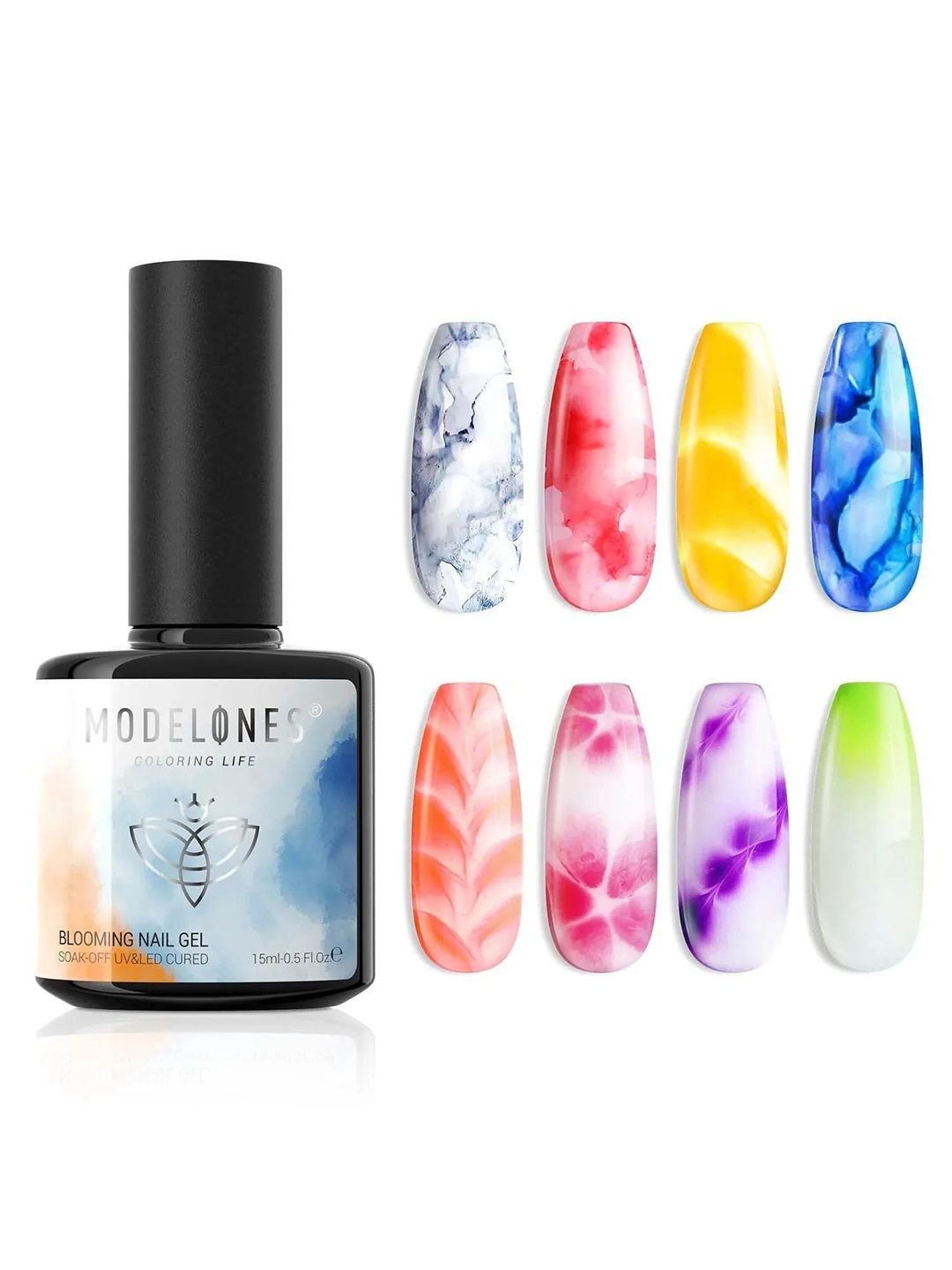 Modelones UV/LED Blooming Gel Nail Polish - 15 ml - Clear Marble