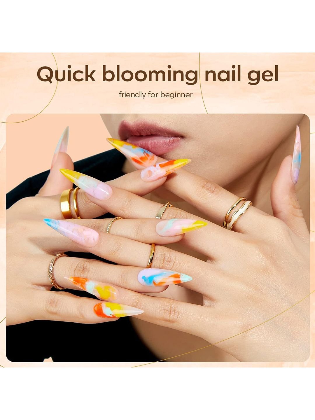Modelones UV/LED Blooming Gel Nail Polish - 15 ml - Clear Marble - Image 2