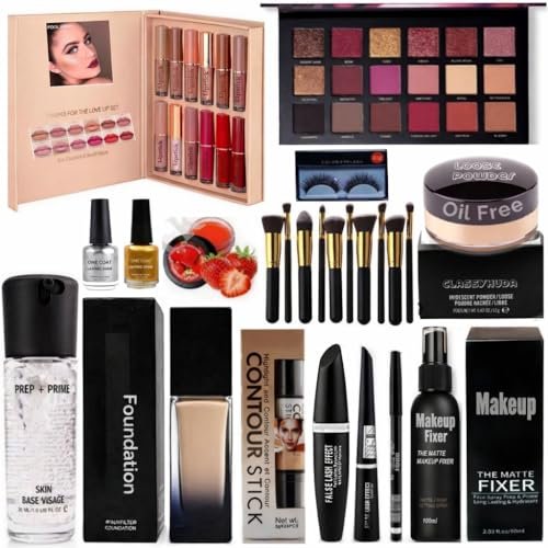 Bridal Makeup Kit Combo, Set of 12 | Bridal Makeup Kit Combo: Complete waterproof bridal kit with foundation, eyeshadow, lipstick & more for a full festive look
