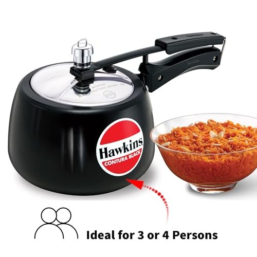 Hawkins 3 Litre Contura Black Pressure Cooker, Hard Anodised Inner Lid Cooker, Handi Cooker, (CB30) - Image 2
