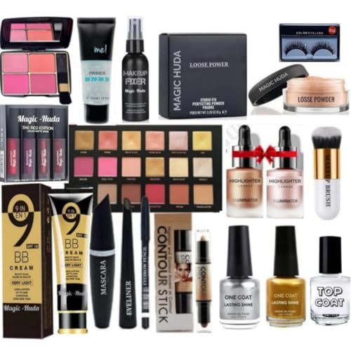 Magic Huda Makeup Combo Kit For Women & Girls All Beauty Products In 1 Box For women girls & women. (Set of 18)