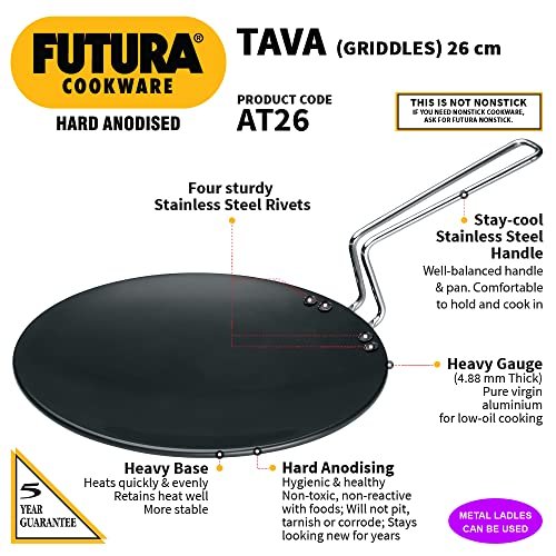 Hawkins Futura Hard Anodised Tava 26 cm, 4.88 mm - Image 2
