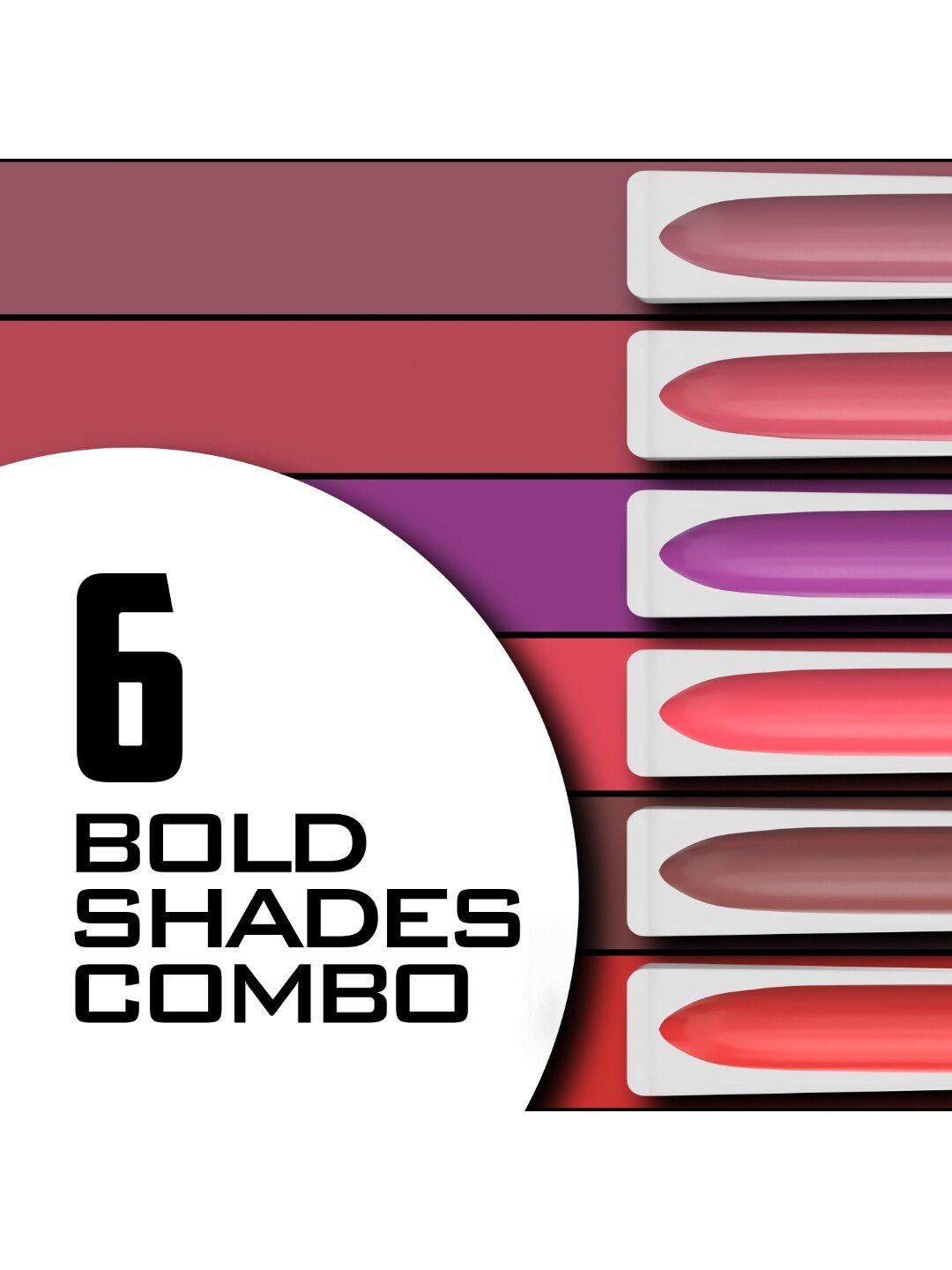 Bella Voste Set of 6 Ulti-Matte Liquid Lipsticks 3.7ml Each - Shade 01, 02, 07, 08, 13, 14 - Image 3