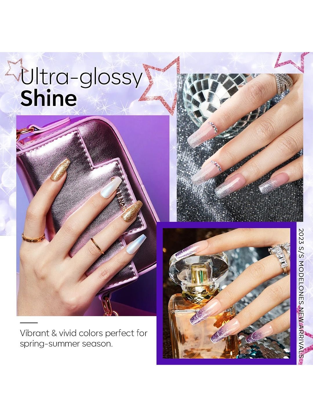Modelones Colour Cube 9 In 1 Gel Nail Polish Palette with Brush 9g - Like Confetti 59A - Image 3