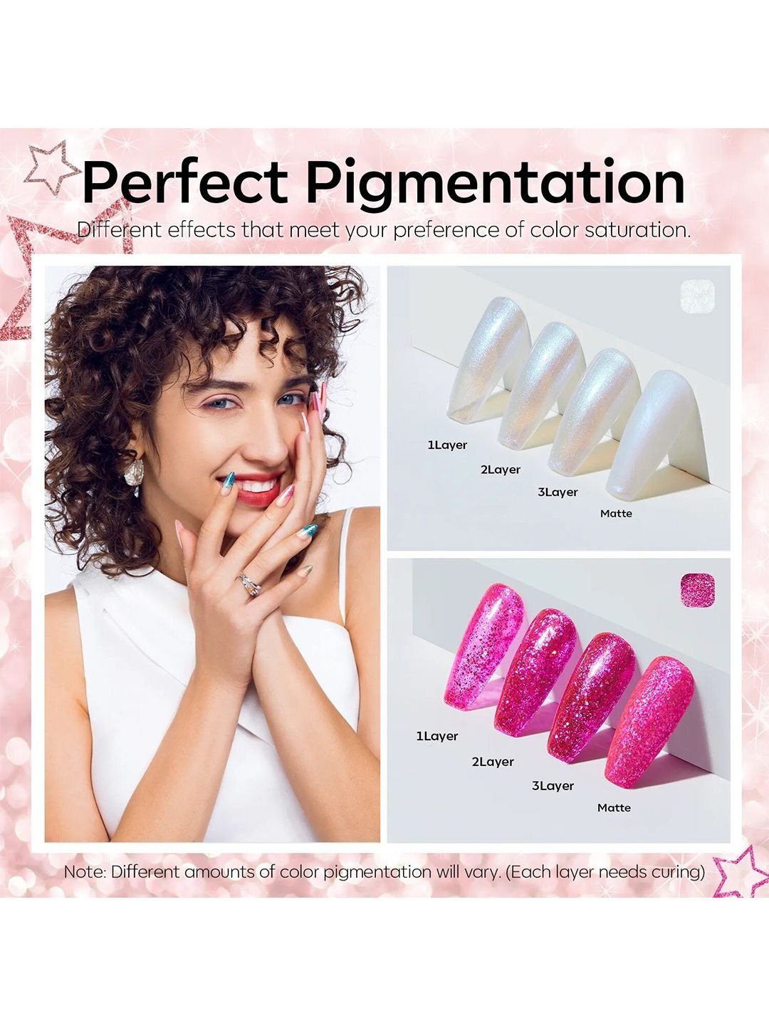 Modelones Colour Cube 9 In 1 Gel Nail Polish Palette with Brush 9g - Like Confetti 59A - Image 4