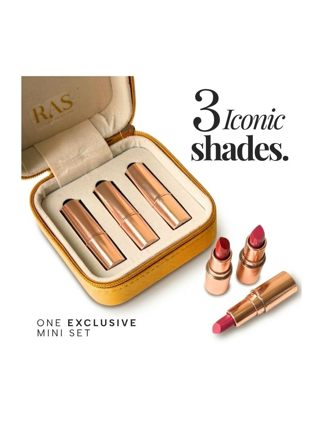 S RAS LUXURY OILS Set Of 3 Lipstick 4.5 g Each - Pink Cashmere, Desert Dusk, Champagne Blush