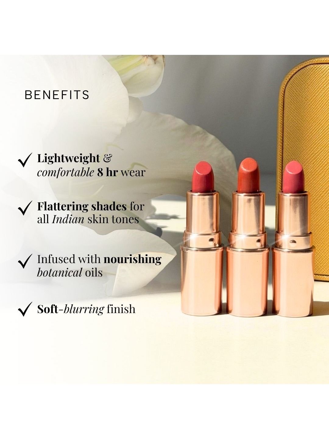 S RAS LUXURY OILS Set Of 3 Lipstick 4.5 g Each - Pink Cashmere, Desert Dusk, Champagne Blush - Image 3