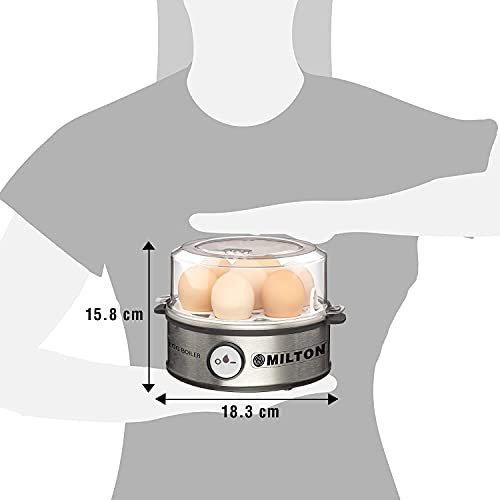 Milton Smart Instant Electric Egg Boiler | Automatic Cut Off | Egg Cooker & Steamer for Boiling Up to 7 Eggs | 3 Boiling Modes | 360 Watt | Stainless Steel Body & Heating Plate | - Image 3
