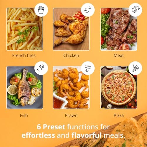 iBELL 3.2L Air Fryer For Home |800W, Feather Touch Control, 6 Preset Cooking Modes, Adjustable Temperature, One Basket with Steam Rack, Oil-Free Healthy Cooking (Black) - Image 4