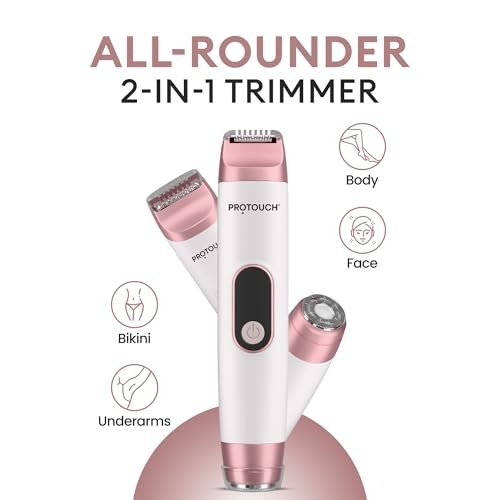 PROTOUCH All Rounder All-in-1 Women’s Trimmer & Epilator for Face, Body, Underarms & Bikini Line | Rechargeable, IPX5 Water-Resistant, Portable, Lightweight Hair Remover | Sensitive Skin Safe, Painless Grooming Tool - Image 2
