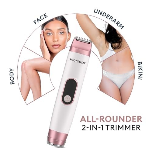 PROTOUCH All Rounder All-in-1 Women’s Trimmer & Epilator for Face, Body, Underarms & Bikini Line | Rechargeable, IPX5 Water-Resistant, Portable, Lightweight Hair Remover | Sensitive Skin Safe, Painless Grooming Tool - Image 4