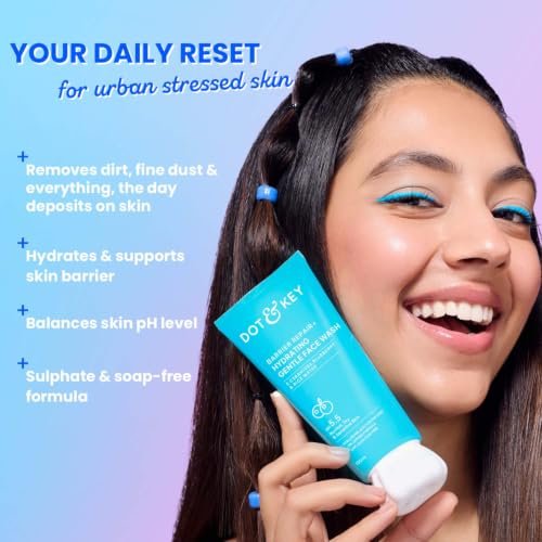 DOT & KEY Barrier Repair + Hydrating Gentle Face Wash With Probiotic | Ceremide Face Wash | For Dry Skin,Normal Skin & Sensitive Skin | Gently Cleanses Skin From Dirt & Oil For Unisex,100Ml - Image 3