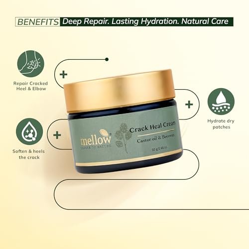 Mellow Herbal Crack Heal Foot Cream | Ayurvedic for Cracked Heels & Dry Skin | Enriched with Beeswax, Sesame Oil & Castor Oil | Deep Nourishment & Fast Healing | Paraben-Free & Ayush Certified | 50g - Image 3