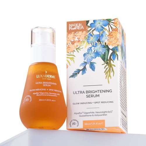 LuxaDerme Korean Ultra Brightening Face Serum with 77% Yuzu, Vitamin C Rich, Glutathione & Niacinamide | Clinically Proven Patented Actives to Reduce Dark Spots & Hyperpigmentation | Vegan Korean Skincare for Men & Women | 30ml