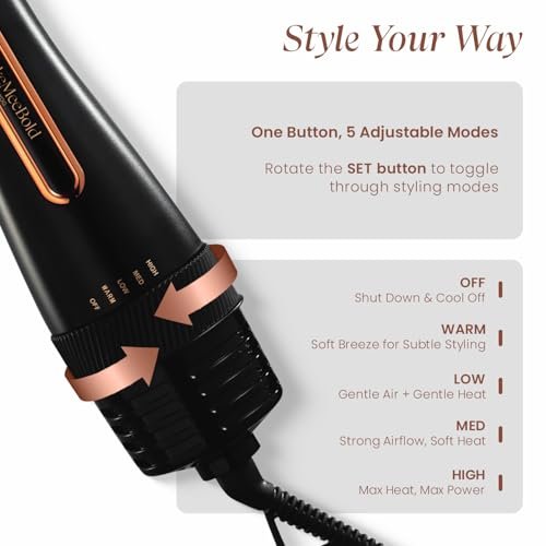 Urban yog MakeMeeBold 3-in-1 Hot Air Brush| 1.5-inch Barrel | Hair Dryer Hair Straightener Volumizer Blow Dryer Styling Tool,1200 Watt | Gifts for Woman, Multicolour - Image 4
