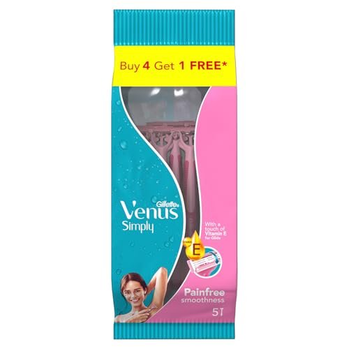 Gillette Venus Simply Venus Pink Hair Removal for Women - 5 razors (B4G1) - Image 2