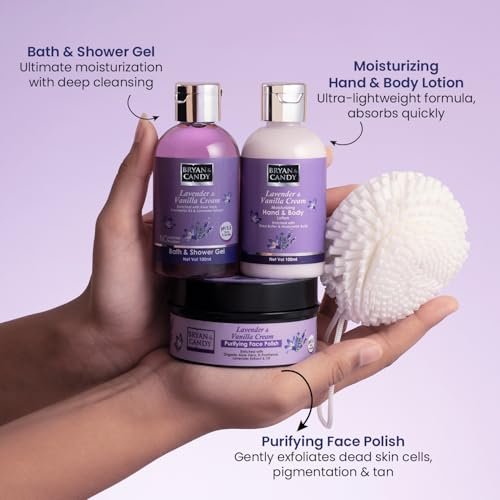 Bryan & Candy Bodycare Heart Collection Gift set for Women 100% Vegan,Ph5.5 Skin Friendly (Lavender Heart Collection) - Image 4