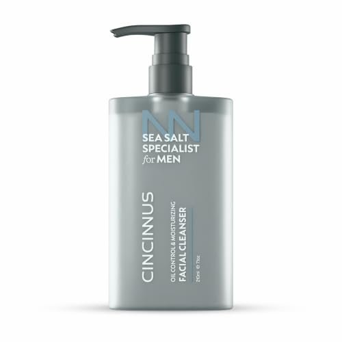 Cincinnus Oil Control & Moisturizing Facial Cleanser for Men | Deep Cleansing Face Wash with Sea Salt, Centella & Salicylic Acid | Controls Excess Oil | for Oily & Acne-Prone Skin | 210ml
