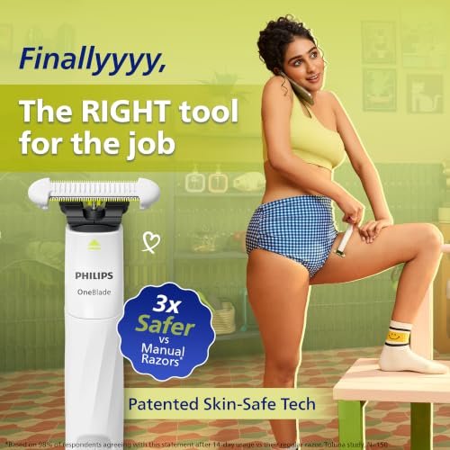 Philips OneBlade Intimate 2-in-1 Trimmer for Women | Painless Hair Removal with Patented Skin-Safe Tech | Bikini, Underarm & Body Trimmer | Sensitive Skin Tested | No post shave irritation | QP1924/20 - Image 2