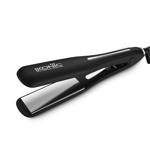 Ikonic Professional Pro Titanium Shine 3.0 Hair Straightener, Advanced Dual Titanium Floating 1.5-Inch Wide Plates, Digital Temperature Control 150°C–230°C, Instant Heat Up, Auto Shut-Off, Universal Voltage, Black, Trusted & Loved By Professionals