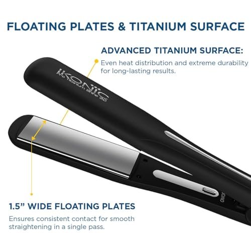 Ikonic Professional Pro Titanium Shine 3.0 Hair Straightener, Advanced Dual Titanium Floating 1.5-Inch Wide Plates, Digital Temperature Control 150°C–230°C, Instant Heat Up, Auto Shut-Off, Universal Voltage, Black, Trusted & Loved By Professionals - Image 3