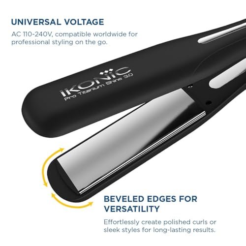 Ikonic Professional Pro Titanium Shine 3.0 Hair Straightener, Advanced Dual Titanium Floating 1.5-Inch Wide Plates, Digital Temperature Control 150°C–230°C, Instant Heat Up, Auto Shut-Off, Universal Voltage, Black, Trusted & Loved By Professionals - Image 4