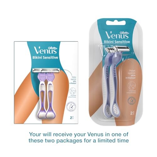 Gillette Venus Bikini Sensitive Hair Removal, 2 Women Razors |Intimate care| Derm Tested|No irritation - Image 2