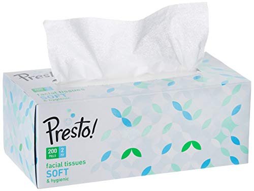 Amazon Brand - Presto! 2 Ply Facial Tissue Box | 1200 Pulls | 200 Pulls X 6 Cartons | Soft And Highly Absorbent | 100% Natural Virgin Cellulose Fiber - Image 2