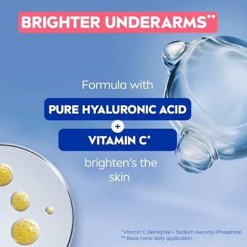 NIVEA Derma Control Even Tone Underarm Deo Roll-On for Women | Smoother & Brighter Underarms | 72H Derma Active Protection | With Pure Hyaluronic Acid & Vitamin C | 0% Alcohol | 50 ml - Image 4
