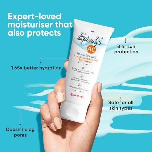 Episoft AC Moisturiser with Sunscreen | Blocks 97% UVB rays | Lightweight, non-greasy | Fragrance free | Acne safe | Single step skincare | Suitable for all Skin types | 2 in 1 product | Microencapsulated Sunscreen - Image 3