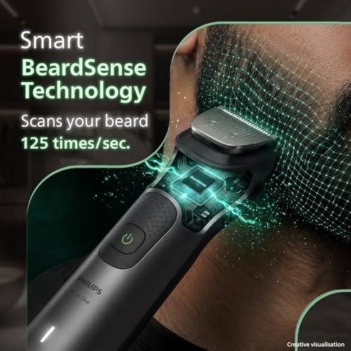 Philips India's No.1 Men's Trimmer* | Luxurious Stainless Steel Design | BeardSense Technology | All-in-One Grooming Kit- Beard, Hair, Body, Intimate | 120min runtime | IPX7 | 5yr warranty* | MG9532 - Image 3