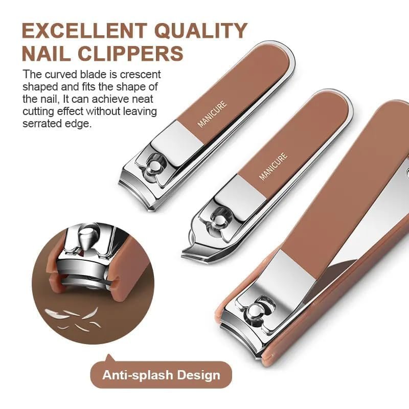 WEZOSHINET 8 in 1 Nail Clipper Set – Professional Manicure & Pedicure Kit for Men & Women Portable Nail Clippers Set Stainless Steel Fingernail Clippers Personal Grooming Kits (Pack of 1) - Image 2