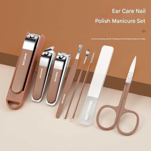 WEZOSHINET 8 in 1 Nail Clipper Set – Professional Manicure & Pedicure Kit for Men & Women Portable Nail Clippers Set Stainless Steel Fingernail Clippers Personal Grooming Kits (Pack of 1) - Image 4