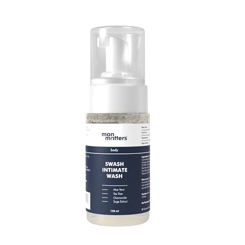 Man Matters Intimate Wash with Aloe Vera, Tea Tree for Men Anti Bacterial, Anti Itch, Anti Odour | Better Private Parts Hygiene| pH Balanced Intimate |120 ml