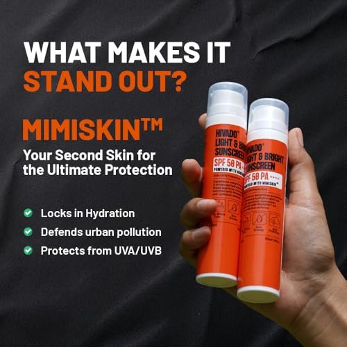 HIVADO Men’s Sunscreen Moisturiser SPF 50 PA++++ 50ml | No White Cast | Lightweight, Non-Greasy Hydrating & Brightening Formula | UVA + UVB Broad Spectrum Sun Protection | With Mimiskin™ | For All Skin Types - Image 3
