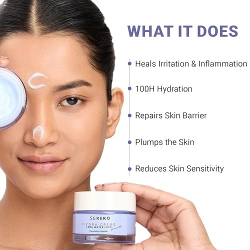 SEREKO Hydra Creme Ceramide Moisturizer Cream for Face — Skin Barrier Repair & Long-Lasting Hydration up to 100 hrs | Peptide + Ceramide Gel Formula | Lightweight | All Skin Types | 50 ml - Image 2