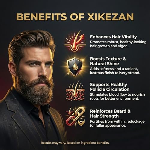 XIKEZAN Men's Beard oil for men | Beard Growth Oil -30ml | All Natural Formula for a Fuller | Healthier Beard and Hair - Softens, Strengthens | Beard Promotes and Growth (Beard Oil with Roller) - Image 4