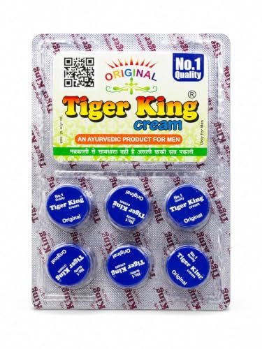 ZUBIQ Tiger-King Men's Wellness Cream 6 x 1.5g Container | Premium Personal Care Cream | Fast Absorbing Formula | Pack of 6