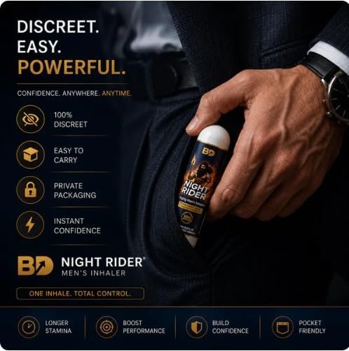BD Night Rider Men's Inhaler 2ml | Aromatic Nasal Inhaler Stick for Men | Portable Refreshing Personal Care | Pocket-Size Daily Freshness & Aromatic Wellness Support - Image 4