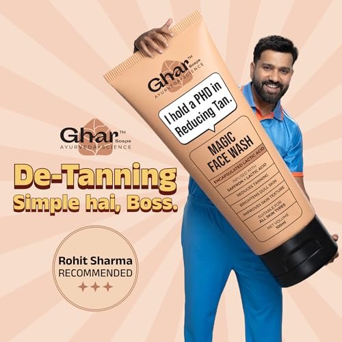 Ghar Soaps De-Tan Face Wash | For Tan Reducing, Brightening & Glowing Skin | With Sandalwood, Saffron, Coconut Oil & Goat milk | For All Skin Types | 100ml (Pack of 1) - Image 3