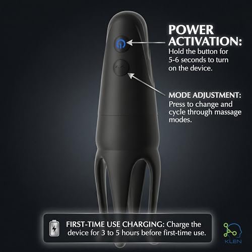 KLEN Massager Machine Daily Wellness Care 10 Modes Vibrating Male Device | Personal Massager For Men Automatic Portable Cordless Handheld Waterproof Soft Silicone Self Care Stress Relaxation gadgets - Image 2